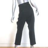 Saint Laurent Button-Waist Cropped Trousers Black Gabardine Size 40