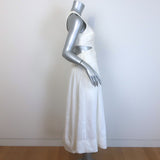 Aje Introspect Pleated Cut Out Midi Dress Ivory Linen-Blend Size AUS 8 / US 4 NEW