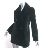 Sandro Double Breasted Lamb Fur Coat Black Size 1