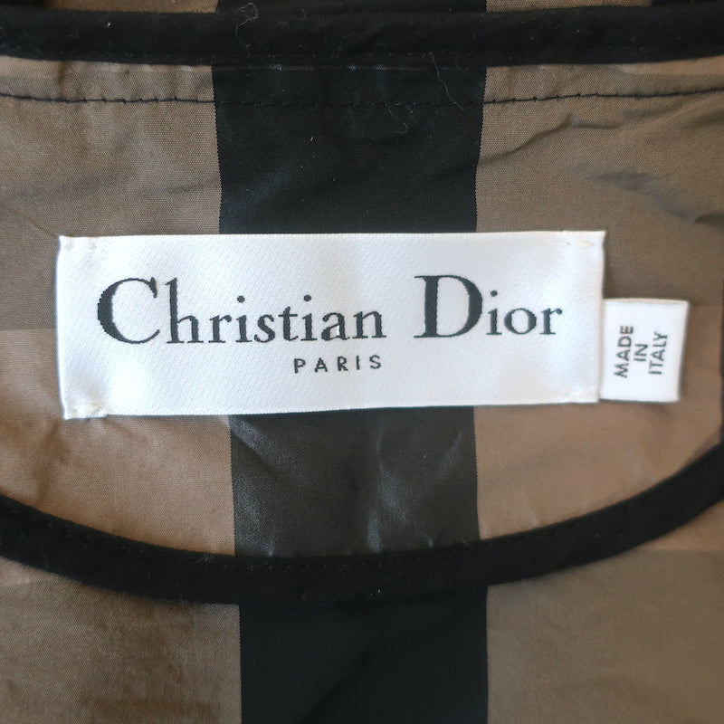 Christian Dior hooded windbreaker, brown-and-black buffalo check, authentic pre-owned, gently worn