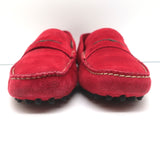 Manolo Blahnik Roadster Driving Loafers Red Suede Size 40 Flat Moccasins