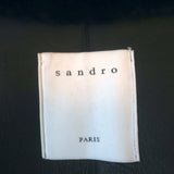 Sandro Double Breasted Lamb Fur Coat Black Size 1