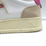 Autry Medalist Low Top Sneakers White & Pink Leather Size 38