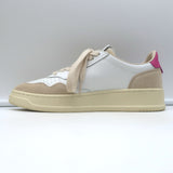 Autry Medalist Low Top Sneakers White & Pink Leather Size 38