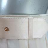 Zimmermann Tuck Belted Wide Leg Pants Cream Silk Satin Size 0