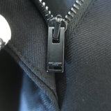 Saint Laurent Button-Waist Cropped Trousers Black Gabardine Size 40