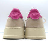 Autry Medalist Low Top Sneakers White & Pink Leather Size 38