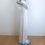 Zimmermann Tuck Belted Wide Leg Pants Cream Silk Satin Size 0