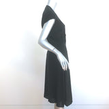 Isabel Marant Etoile Short Sleeve Midi Dress Black Crepe Size 34