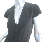 Isabel Marant Etoile Short Sleeve Midi Dress Black Crepe Size 34