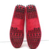 Manolo Blahnik Roadster Driving Loafers Red Suede Size 40 Flat Moccasins