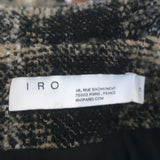 IRO Karsh Double Breasted Coat Black/Ecru Checked Boucle Size 34