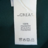 Authentic THE GREAT track jacket in clover green and white, sporty-luxe design, pre-owned and gently worn