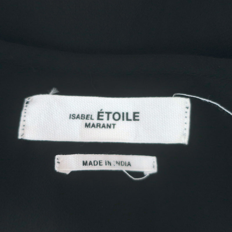 Isabel Marant Etoile Short Sleeve Midi Dress Black Crepe Size 34