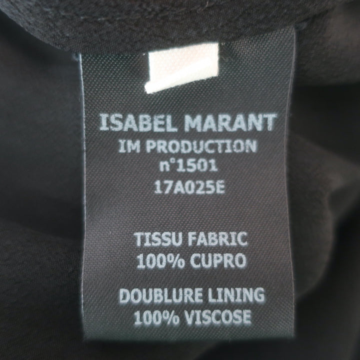 Isabel Marant Etoile Short Sleeve Midi Dress Black Crepe Size 34
