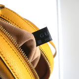 Gucci Ophidia GG Flora Round Mini Crossbody Bag Yellow Leather