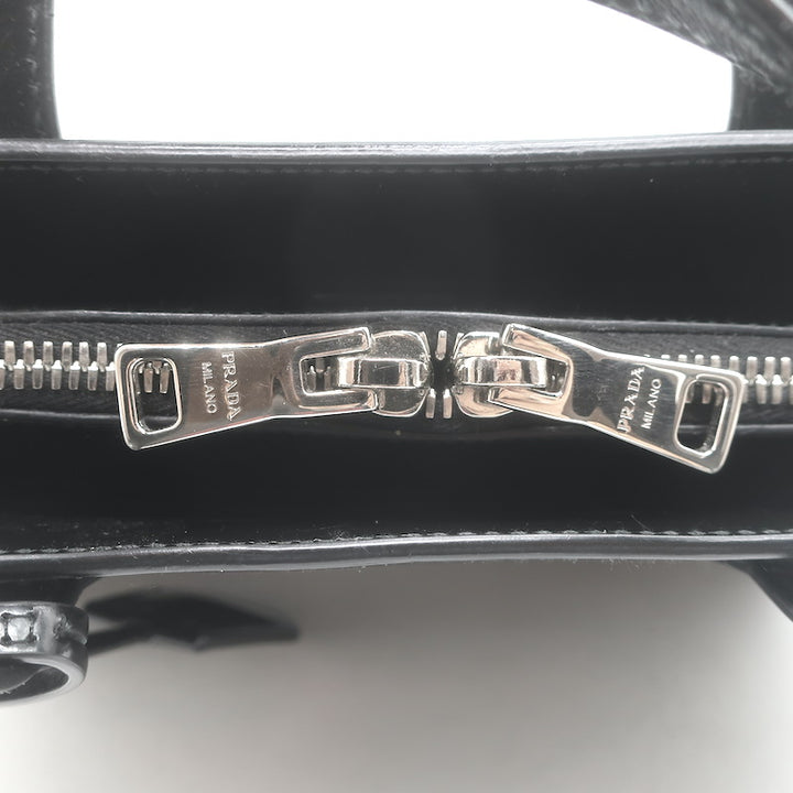 Prada Re-Edition 1995 Mini Tote Black Spazzolato Leather Crossbody Bag