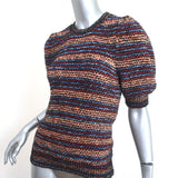 Ulla Johnson Puff Sleeve Top Elara Multicolor Striped Knit Size Petite