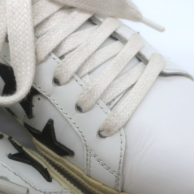 Saint Laurent SL/06 Court Classic Star Sneakers White &amp; Black Leather Size 35.5