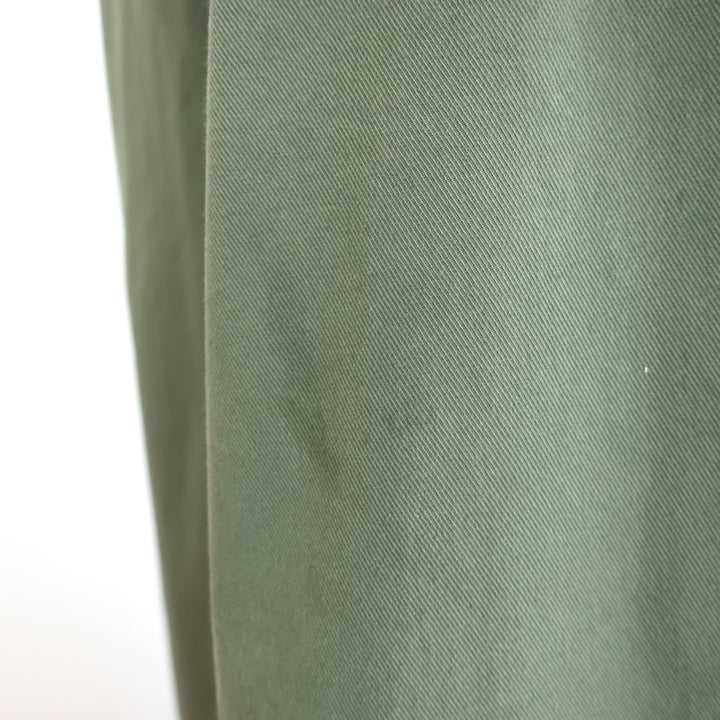 Nili Lotan Dillon Pleated Wide Leg Pants Army Green Stretch Cotton Size 0