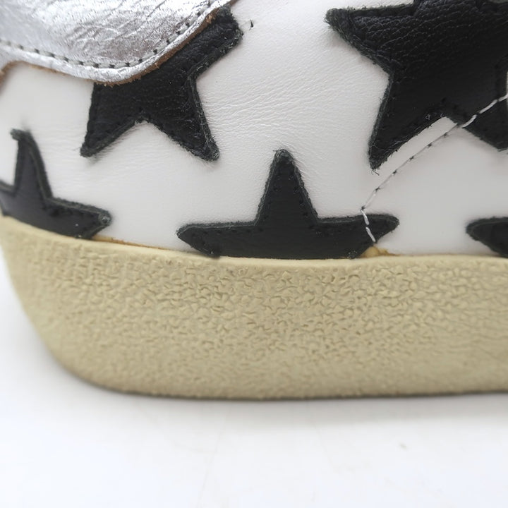 Saint Laurent SL/06 Court Classic Star Sneakers White &amp; Black Leather Size 35.5