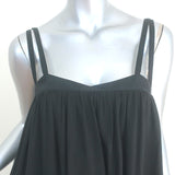 Malia Mills Tie-Back Asymmetric Midi Dress Black Cotton Size Extra Small