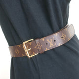Louis Vuitton Ceinture Pochette Duo Belt Bag Brown Monogram Canvas Size 32 NEW