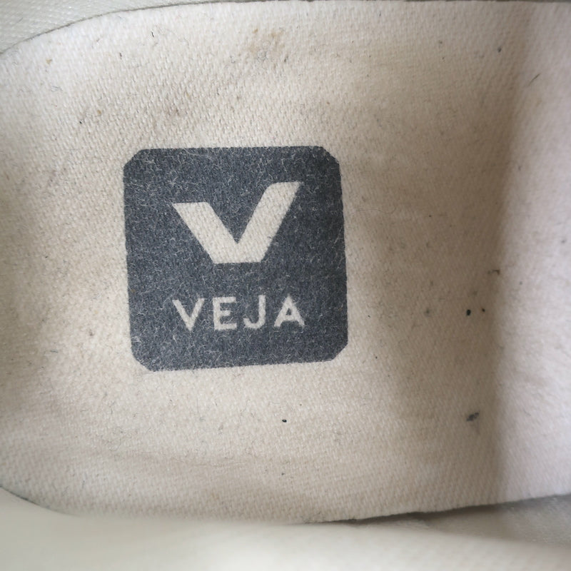 VEJA Esplar Logo Low Top Sneakers White &amp; Absinthe Green Leather Size 38