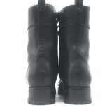 Christian Louboutin Croc Studded Cap Toe Combat Boots Black Leather Size 37
