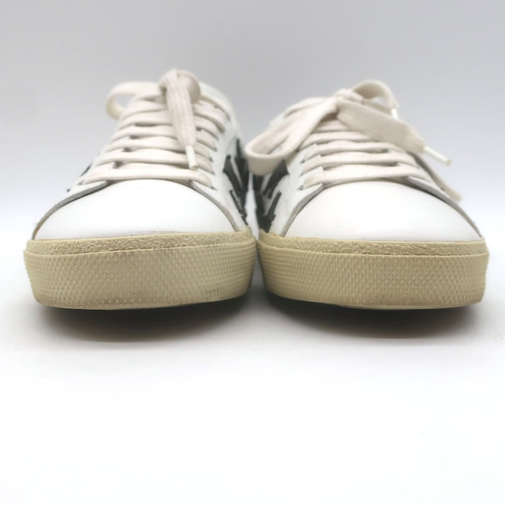 Saint Laurent SL/06 Court Classic Star Sneakers White &amp; Black Leather Size 35.5