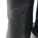 Christian Louboutin Croc Studded Cap Toe Combat Boots Black Leather Size 37