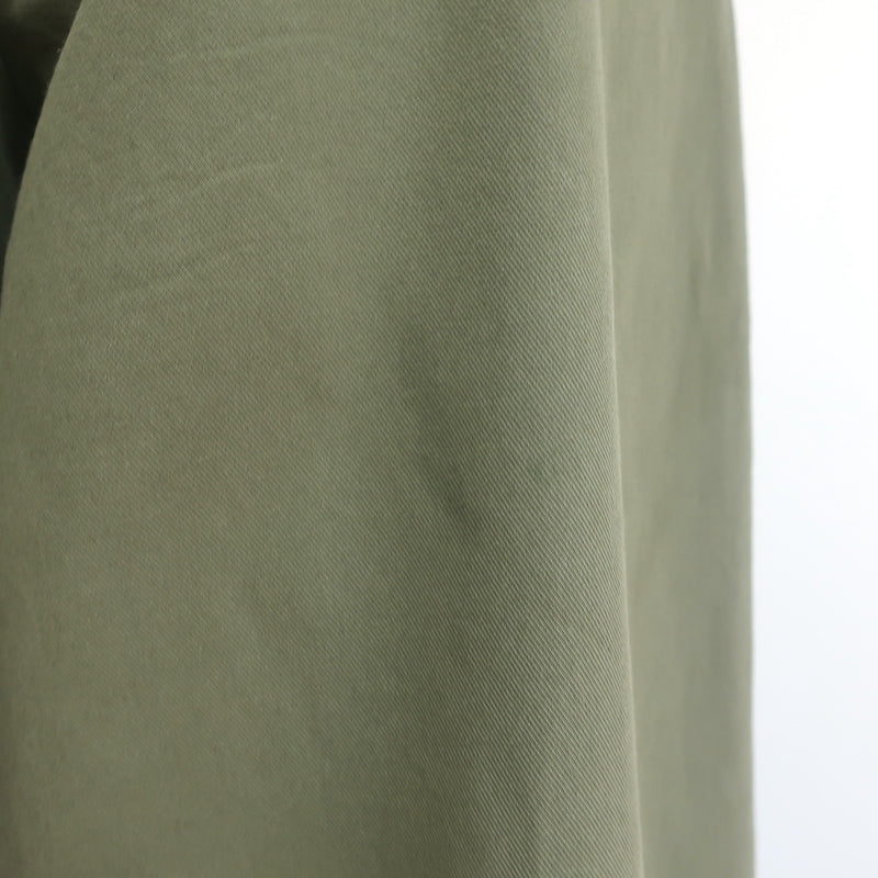 Nili Lotan Dillon Pleated Wide Leg Pants Army Green Stretch Cotton Size 0