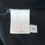 Malia Mills Tie-Back Asymmetric Midi Dress Black Cotton Size Extra Small