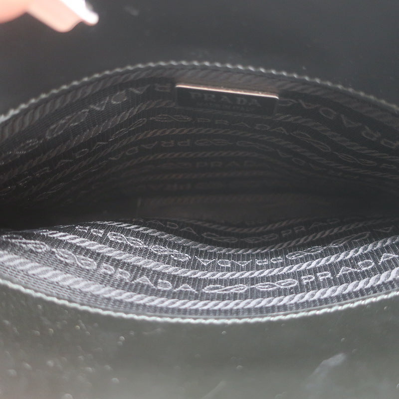 Prada Re-Edition 1995 Mini Tote Black Spazzolato Leather Crossbody Bag