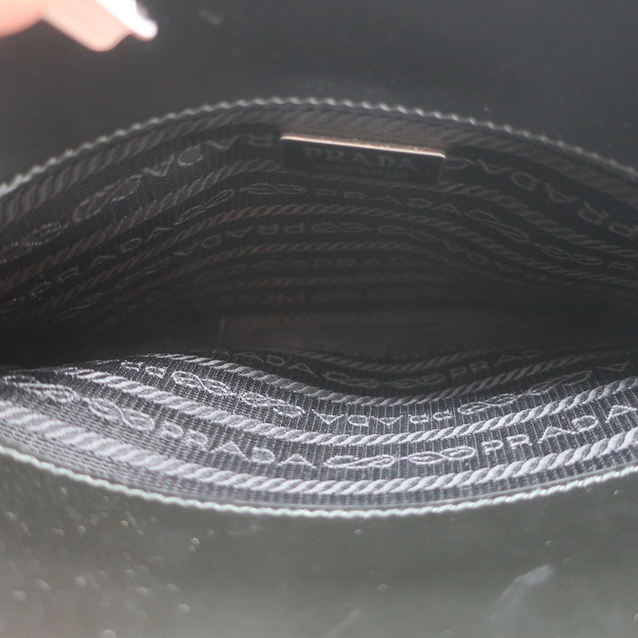Prada Re-Edition 1995 Mini Tote Black Spazzolato Leather Crossbody Bag