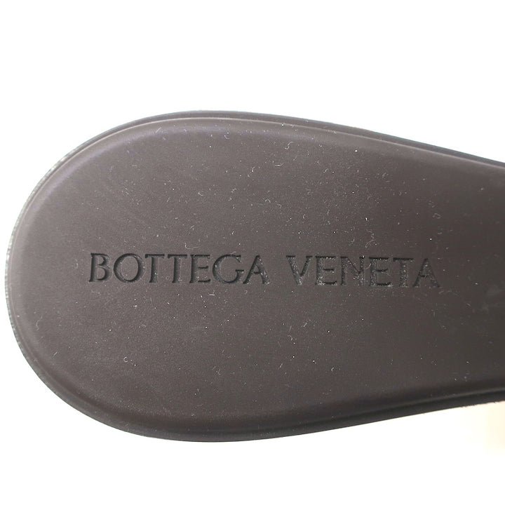 Bottega Veneta Lido Intrecciato Fabric &amp; Leather Mules Dark Brown/White Size 39
