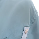 Pre-owned Sacai cropped MA-1 padded bomber jacket in light blue nylon, authentic designer piece