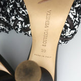 Bottega Veneta Lido Intrecciato Fabric & Leather Mules Dark Brown/White Size 39