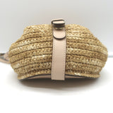 Ulla Johnson Paloma Ruched Straw Small Crossbody Bag Nude Leather NEW