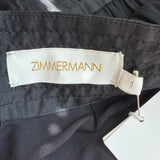 Zimmermann Sabotage Button-Front Maxi Skirt Black Striped Silk Size 1