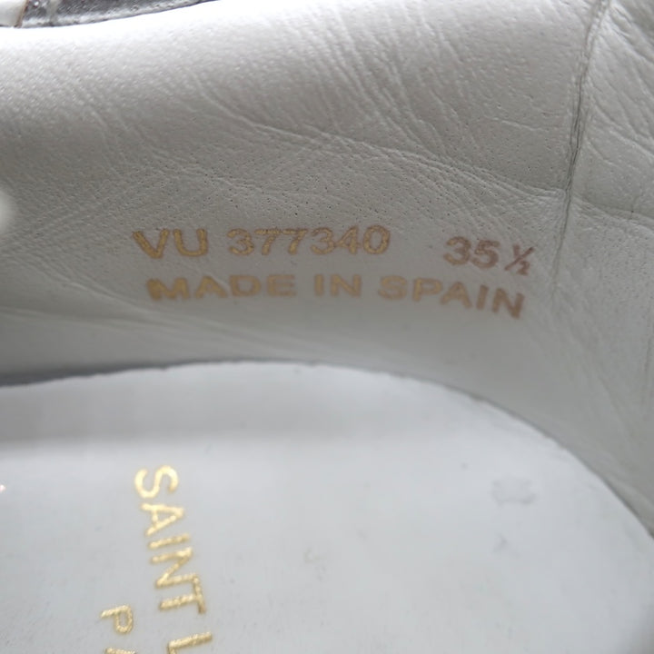 Saint Laurent SL/06 Court Classic Star Sneakers White &amp; Black Leather Size 35.5