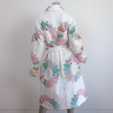 SEA Linden Quilted Patchwork Coat White/Multi Cotton Size Small Belted Jacket