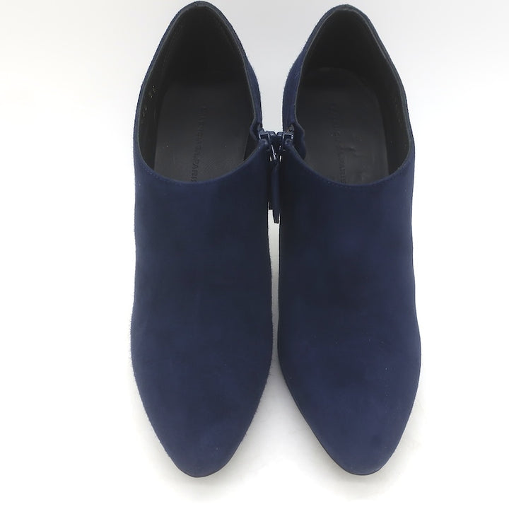 Balenciaga Pointed Toe Platform Booties Navy Suede Size 35 NEW