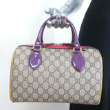 Gucci Limited Edition GG Supreme Small Boston Bag Brown with Multicolor Trim