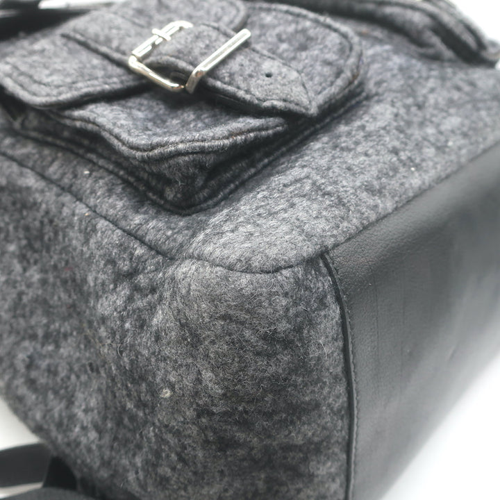 Proenza Schouler PS1 Extra Large Backpack Charcoal Melange Felted Wool