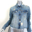 Veronica Beard Cara Distressed Denim Jacket Blue Cotton Size Small