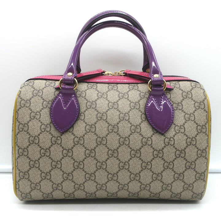 Gucci Limited Edition GG Supreme Small Boston Bag Brown with Multicolor Trim