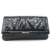 Vintage Susan Gail Snakeskin Clutch Black Small Chain Strap Shoulder Bag