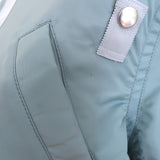 Sacai cropped MA-1 padded bomber jacket, light blue nylon, authentic pre-owned designer piece