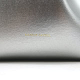 Mansur Gavriel Mini Bucket Bag Silver Metallic Textured Leather Crossbody NEW